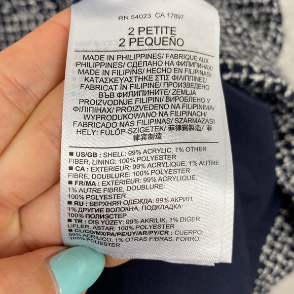 Banana Republic Tweed Navy Belted
Sleeveless Sheath Dress Size 2P - Picture 10 of 12